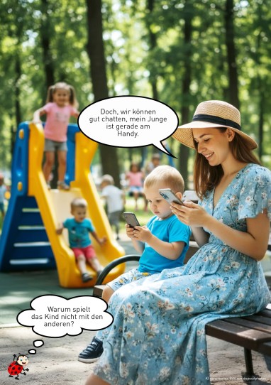 Kleinkind am Handy anstatt am Spielen